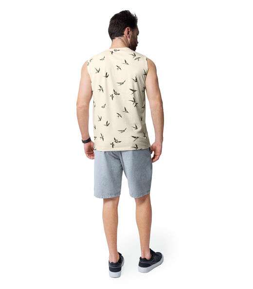 Regata Masculina Pássaros Rovitex Bege