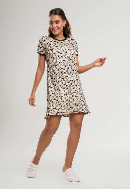 Camisola Manga Curta Malha Marfim Salvatore Fashion