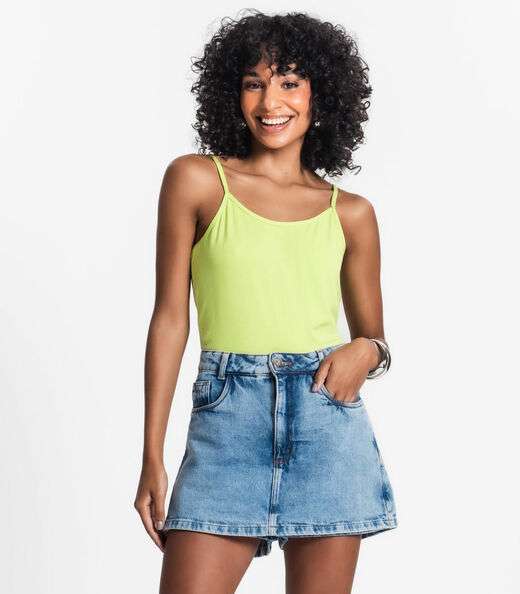 Image_Blusa de Alça Feminina Viscotorcion Básica Rovitex Verde