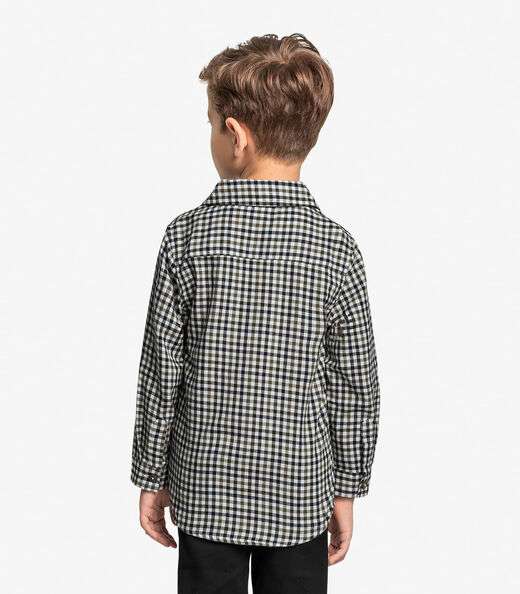Camisa Infantil Masculina Xadrez Trick Nick Verde