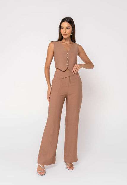 Image_Colete Alfaiataria Curto com Botões Bege Escuro Salvatore