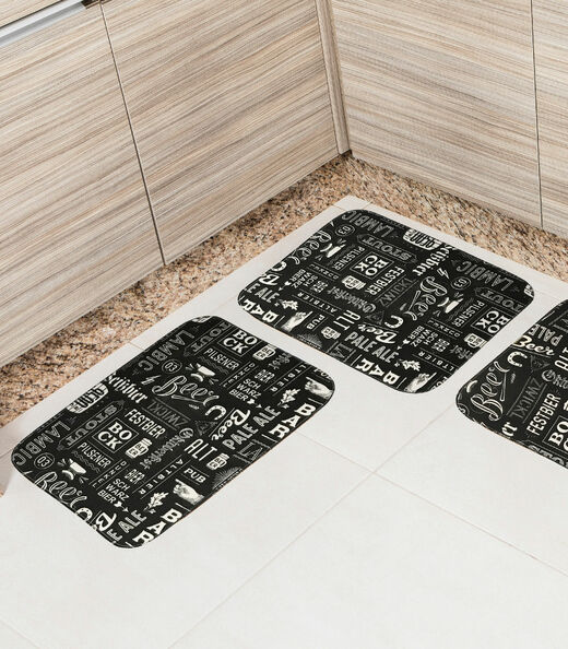 Tapete Cozinha Base Antiderrapante Tapetes Junior Preto