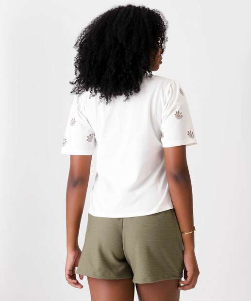 Blusa Feminina Manga Curta Estampada Marisa