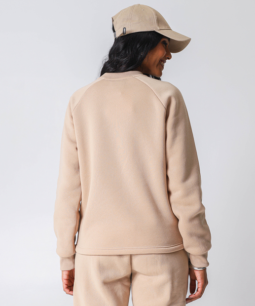 Blusão Feminino Moletom Flanelado Marisa Bege