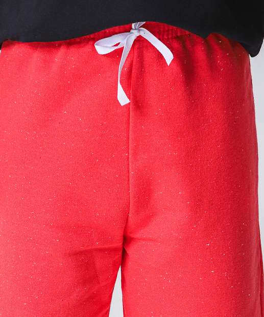 Bermuda Juvenil Moletom Botonê Marisa Tam 10 a 16 Vermelho