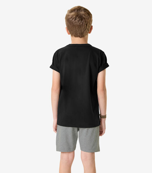 Conjunto Camiseta Com Bermuda Infantil Rovi Kids Preto