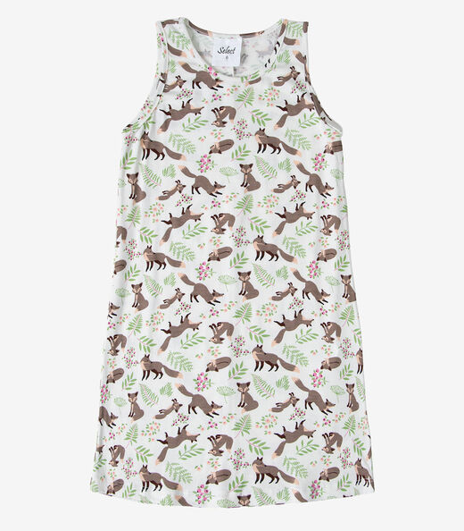 Vestido Infantil Feminino Estampado Select Branco