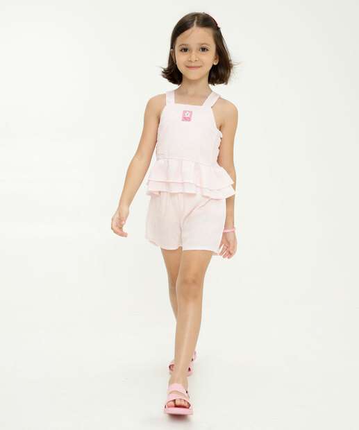 Conjunto Infantil Textura Babado Tam 4 a 10