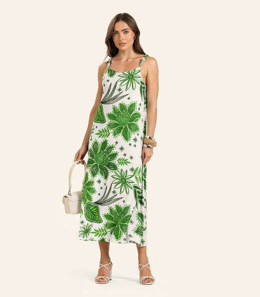 Vestido Midi Feminino Endless em Viscotorcion Verde