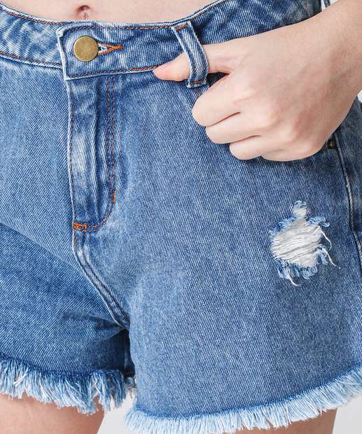 Short Juvenil Jeans Destroyed Marisa Tam 10 a 16