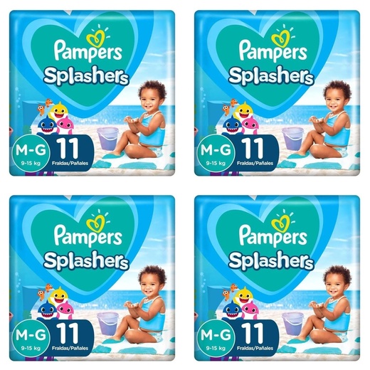 Image_Kit 4 Fraldas Pampers Splashers M/G c/11 Unidades cada