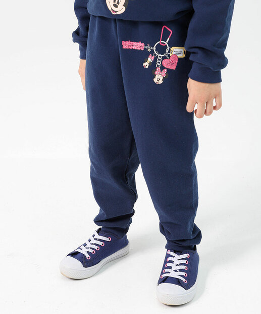 Calça Infantil Moletom Flanelado Minnie Tam 4 a 10 Azul