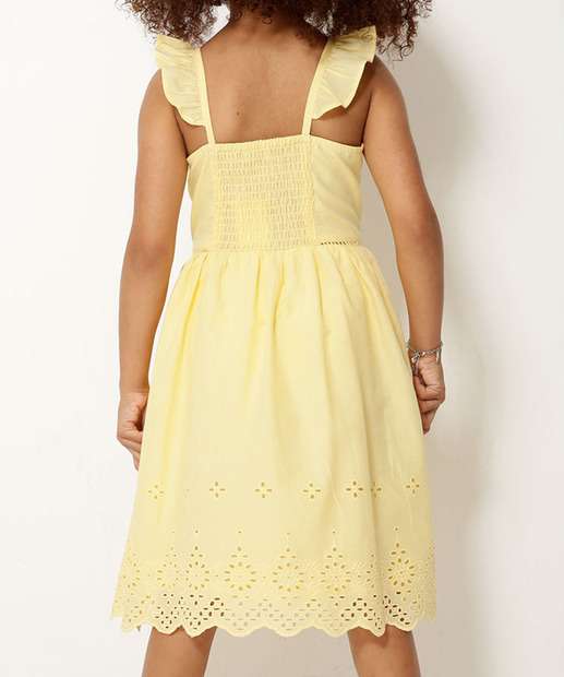 Vestido Infantil Recorte Laise Amarração Marisa Tam 4 a 10