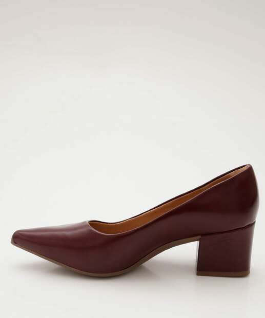 Scarpin Feminino Bico Fino Salto Grosso Via Uno