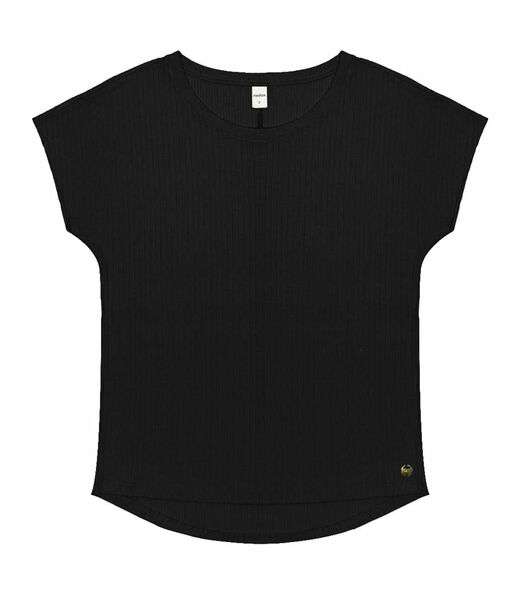 Blusa Feminina Ribana Canelada Básica Rovitex Preto