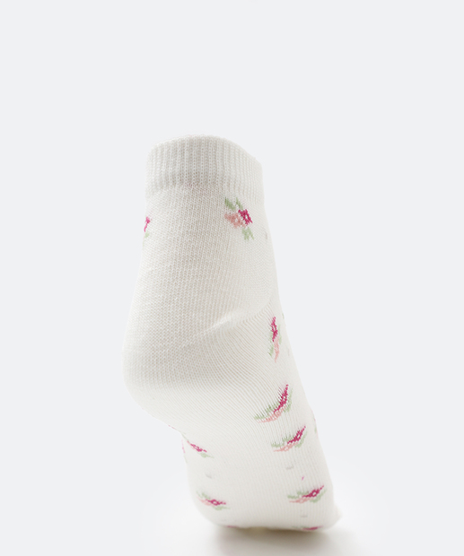 Kit 3 Pares Meias Cano Curto Feminina Estampada Marisa 
