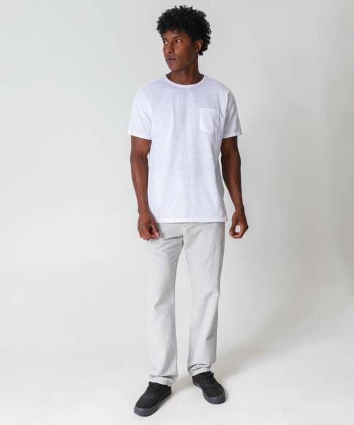 Camiseta Masculina Textura Bolso Manga Curta MR
