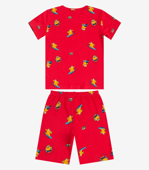 Pijama Infantil Camiseta E Bermuda Select Vermelho