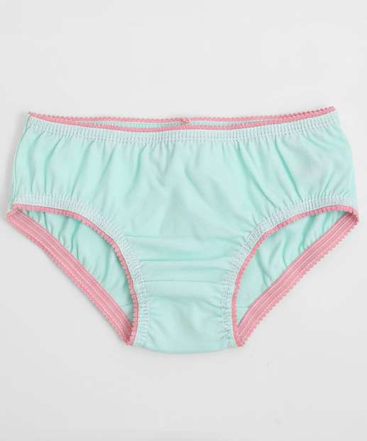 Kit 5 Calcinhas Infantil Estampa Princesas Tam 2 a 12 Rosa