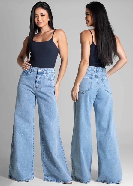 Calça Jeans Sawary Super Wide Leg - 282624