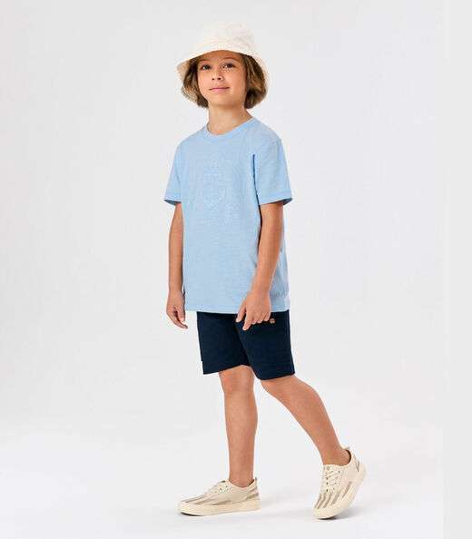 Conjunto Infantil Camiseta Com Bermuda Trick Nick Azul