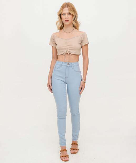 Blusa Cropped Feminina Colisse Manga Curta Marisa