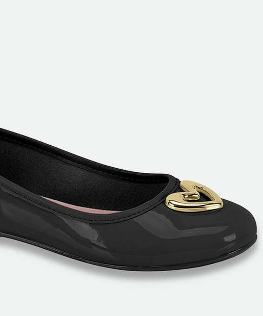 Sapatilha Infantil Detalhe Metalizado Molekinha Preto