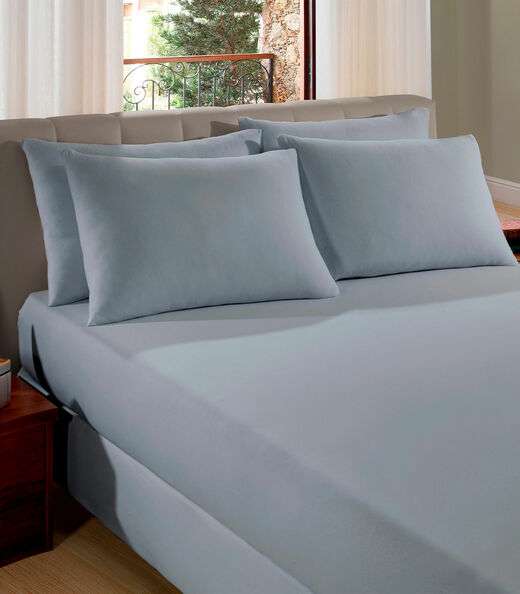 Image_Lençol Liso Casal Com Elástico Vivaldi Cinza