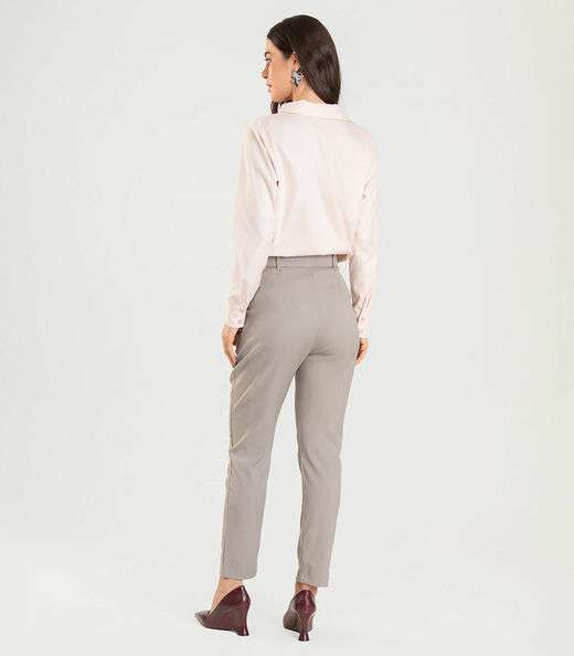 Calça Cenoura Feminina Com Cinto Dianna Baunilha