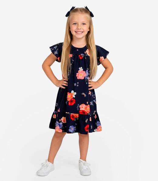 Image_Vestido Infantil Com Manga Godê Select Azul