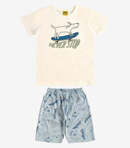 Pijama Meia Malha Rovi Kids Bege