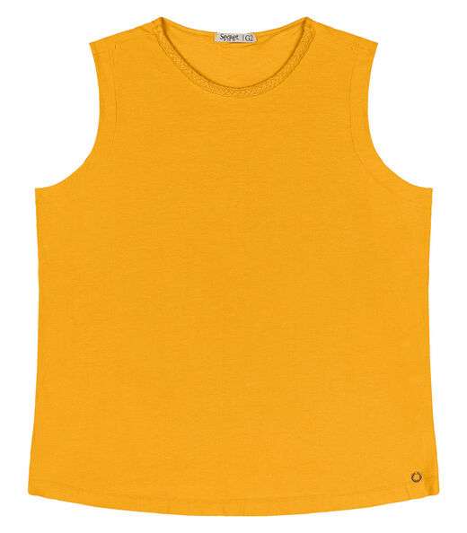 Regata Feminina Plus Size Secret Glam Amarelo