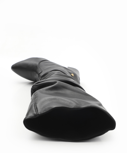 Bota Feminina Cano Alto Salto Grosso Via Uno Preto