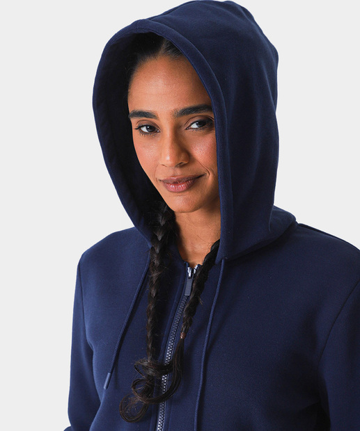 Casaco Feminino Moletom Fitness Marisa Azul