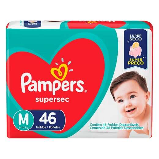 Image_Fraldas Pampers Super Sec M c/ 46 Unidades