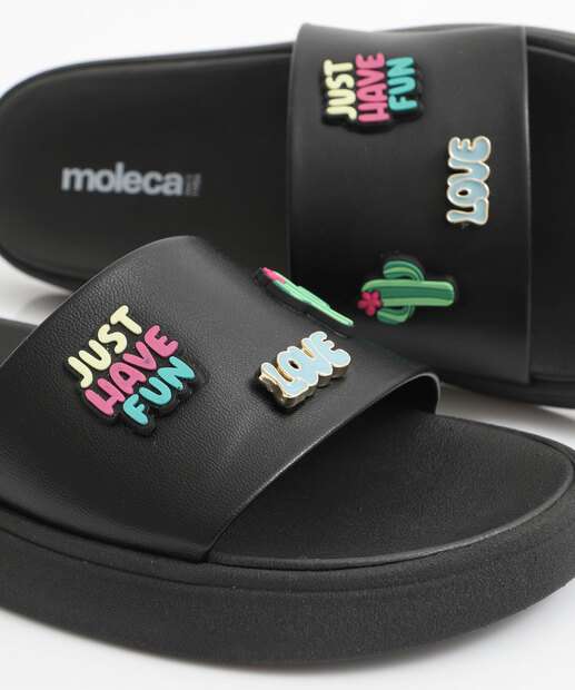 Chinelo Feminino Slide Moleca Preto