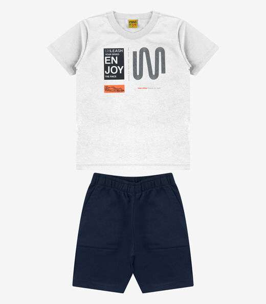 Image_Conjunto Camiseta com Bermuda Menino Rovi Kids Branco
