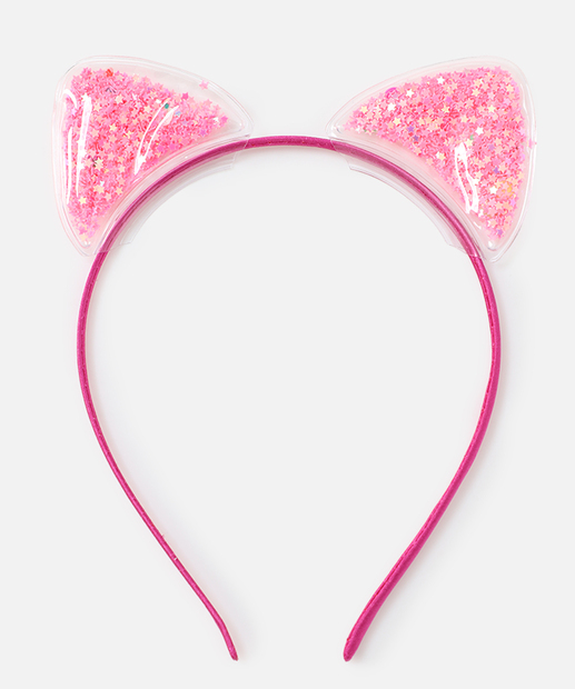 Tiara de Cabelo Infantil Gato Marisa Rosa 
