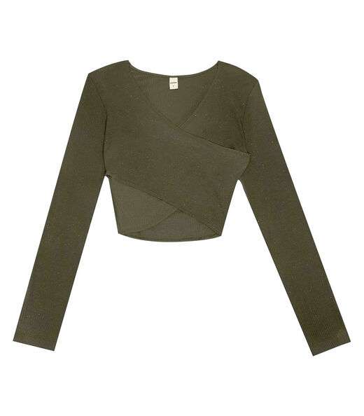 Blusa Feminina Em Ribana Canelada Lurex Rovitex Verde