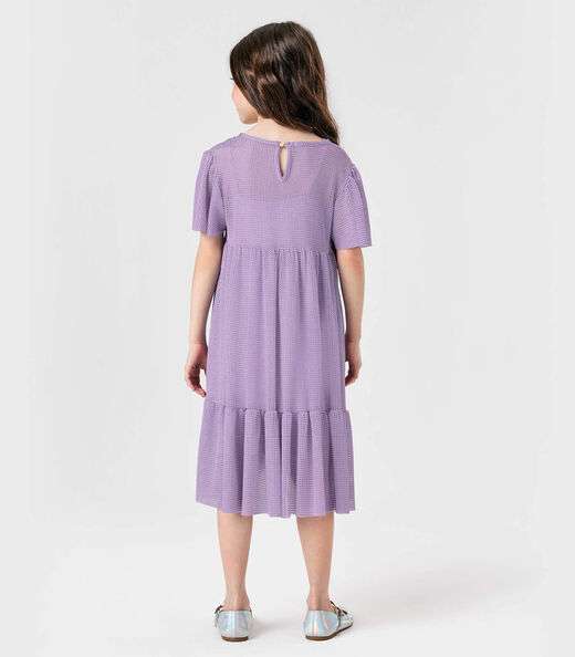 Vestido Midi Com Sobreposicao Trick Nick Roxo