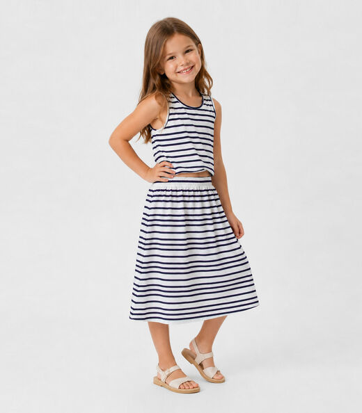 Image_Conjunto Infantil Menina Saia e Regata Select Branco