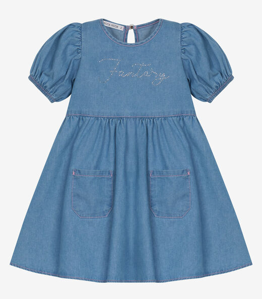 Vestido Infantil Jeans Trick Nick Azul