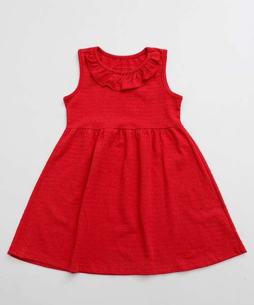 Image_ Vestido Infantil Textura Babado Marisa Tam 1 a 3 Vermelho