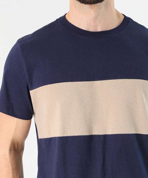 Camiseta Masculina Recorte Manga Curta Marisa Azul