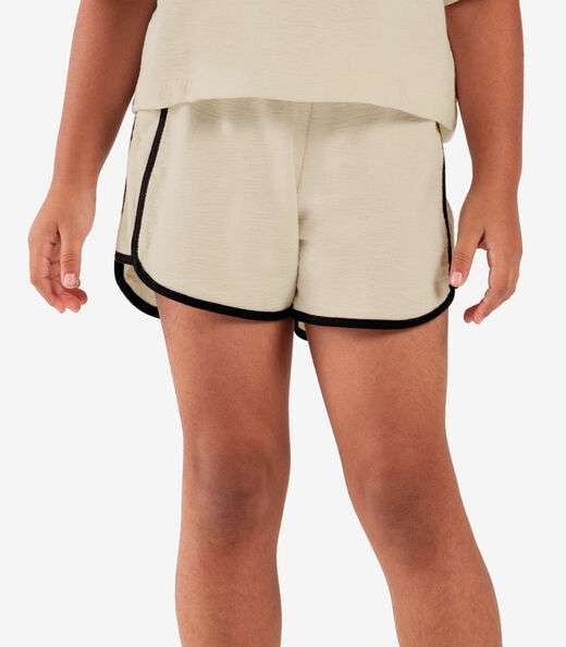 Conjunto Infantil Blusa Com Shorts Rovi Kids Bege