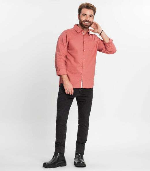 Camisa Masculina Manga Longa Diametro Laranja