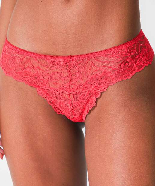 Kit 2 Calcinhas Fio Dental Renda Marisa Vermelho