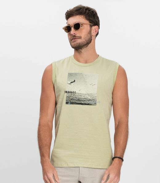 Regata Masculina Meia Malha Diametro Verde