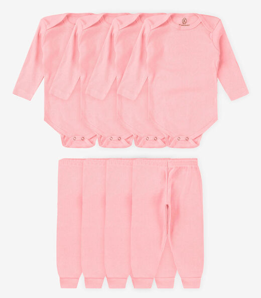 Image_Kit 4 Body Bebê Canelado 2 Peças Kappes Rosa