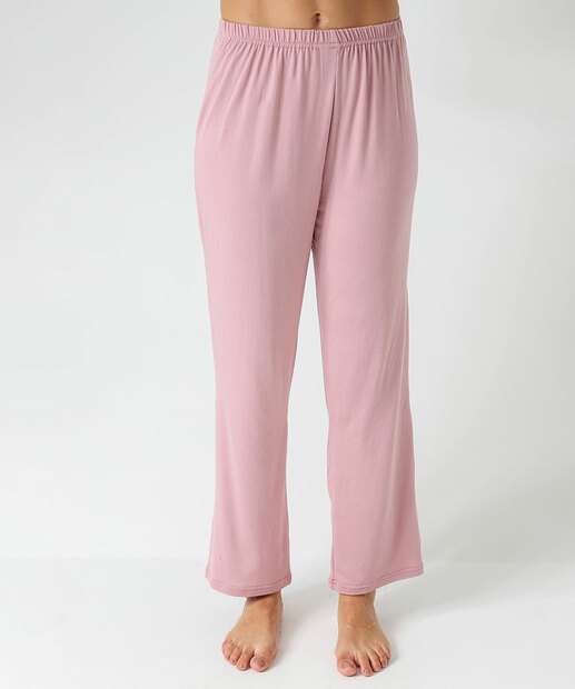 Pijama Feminino Liso Manga Longa Marisa Rosa